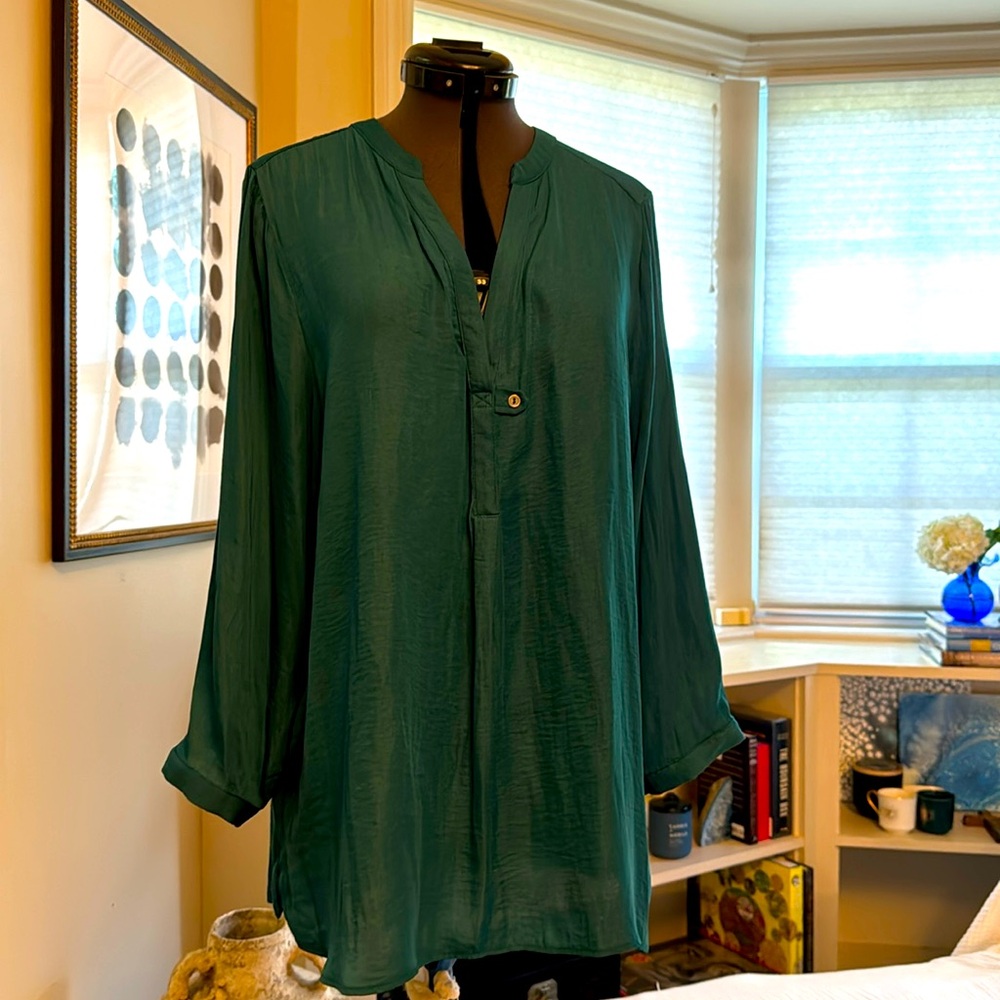 Anthropologie Deep Green Blouse